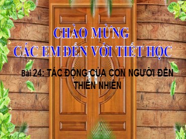 Bài giảng Địa lí 6 Sách Chân trời sáng tạo - Bài 24: Tác động của con người đến thiên nhiên