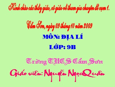 Bài giảng Địa lí 9 - Tiết 14, Bài 14: Giao thông vận tải và bưu chính viễn thông - Nguyễn Ngọc Quân