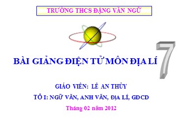 Bài giảng Địa lí Lớp 7 - Tiết 41, Bài 38: Kinh tế Bắc Mĩ - Lê An Thủy