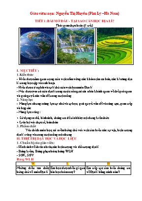 Giáo án Địa lí 6 - Sách Chân trời sáng tạo - Chương trình cả năm - Nguyễn Thị Huyền