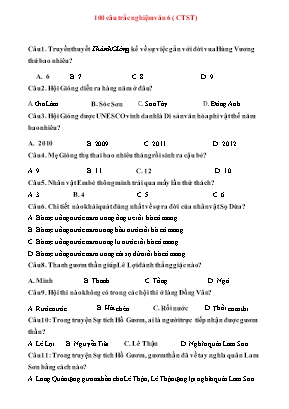 100 Câu trắc nghiệm Văn 6 (Chân trời sáng tạo)