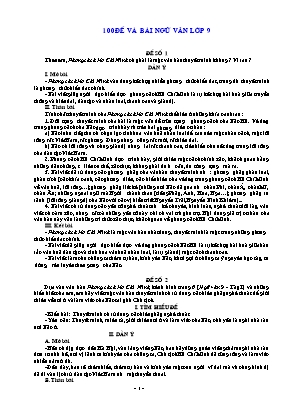 100 Đề và bài Ngữ văn Lớp 9