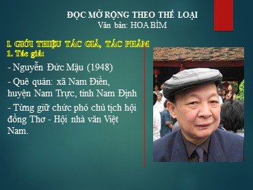 Bài giảng Ngữ văn 6 (Chân trời sáng tạo) - Bài 3: Vẻ đẹp quê hương - Văn bản: Hoa bìm