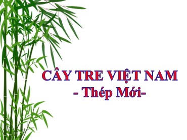 Bài giảng Ngữ văn 6 (Kết nối tri thức) - Bài 4: Quê hương yêu dấu - Văn bản 3: Cây tre Việt Nam (Thép Mới)