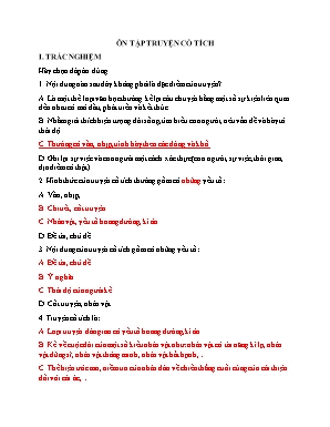 Bài giảng Ngữ văn 6 - Ôn tập truyện cổ tích (Có đáp án)