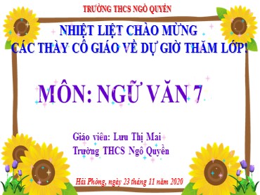 Bài giảng Ngữ văn 7 - Tiết 46: Tiếng Việt: Thành ngữ - Lưu Thị Mai