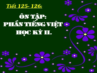 Bài giảng Ngữ văn 8 - Tiết 125-126: Ôn tập: Phần tiếng việt học kỳ II