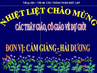 Bài giảng Ngữ văn 9 - Tiết 98: Các thành phần biệt lập