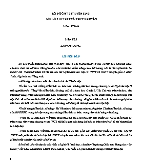 Bộ đề ôn thi tuyển sinh vào lớp 10 THPT và THPT chuyên