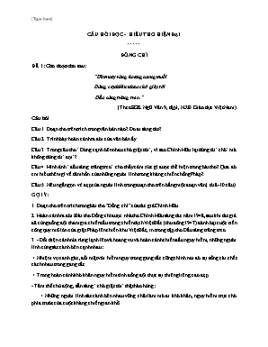 Câu hỏi đọc-hiểu thơ hiện đại Ngữ văn 9