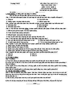 Đề kiểm tra học kì II môn Giáo dục công dân Khối 6 - Năm học 2020-2021 - Đề 1 (Có đáp án)