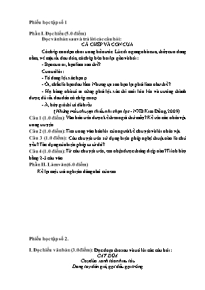 Đề tham khảo kiểm tra giữa, cuối ki I môn Ngữ văn Lớp 6