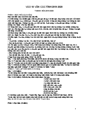 Đề thi vào 10 môn Ngữ văn các tỉnh - Năm học 2019-2020