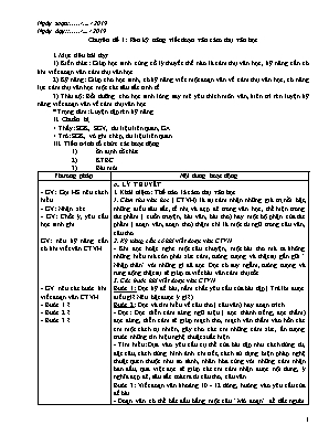 Giáo án Dạy thêm môn Ngữ văn 7 - Học kì 1 - Năm học 2019-2020