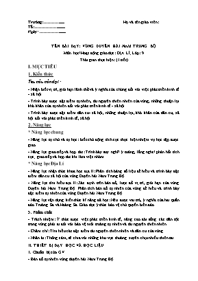 Giáo án Địa lí 9 (Công văn 5512) - Bài 25: Vùng duyên hải Nam Trung Bộ