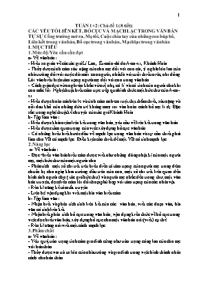 Giáo án Ngữ văn 7 - Tuần 1, 2