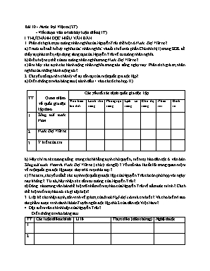 Giáo án Ngữ văn 8 - Bài 10: Nước Đại Việt ta