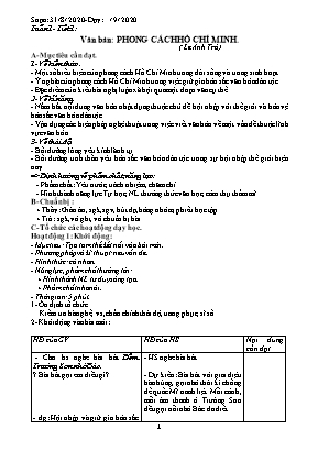 Giáo án Ngữ văn 9 (Công văn 417) - Tuần 1 - Năm 2020-2021