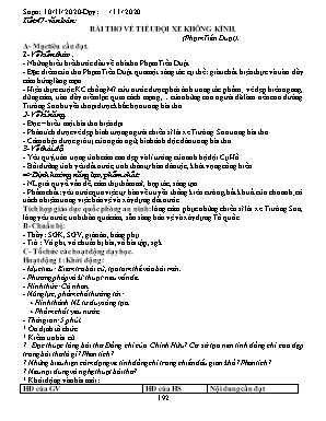 Giáo án Ngữ văn 9 (Công văn 417) - Tuần 11 - Năm 2020-2021