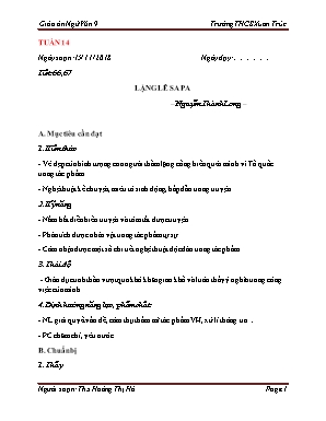 Giáo án Ngữ văn 9 - Tuần 14