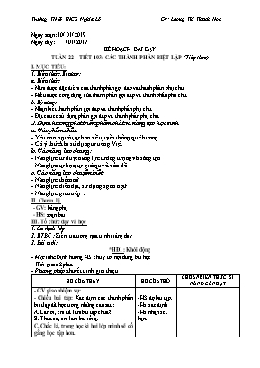 Giáo án Ngữ văn 9 - Tuần 22, Tiết 103: Các thành phần biệt lập (Tiếp theo)