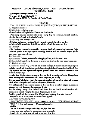 Giáo án Ngữ văn 9 - Tuần 26, Tiết 125: Cách làm bài nghị luận về một đoạn thơ, bài thơ