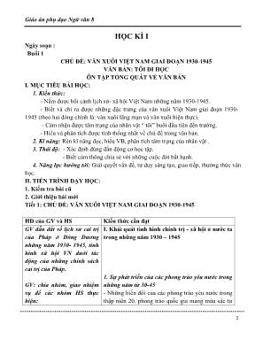 Giáo án phụ đạo Ngữ văn 8 - Bộ 1