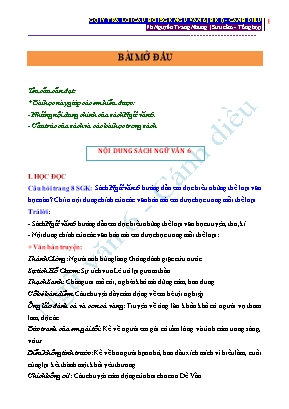 Gợi ý trả lời câu hỏi trong SGK Ngữ văn 6 (Cánh diều)