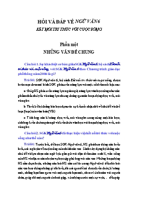 Hỏi đáp về Ngữ văn 6 (Kết nối tri thúc với cuộc sống)