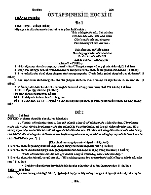 Ôn tập định kì môn Ngữ văn 6 - Học kì II