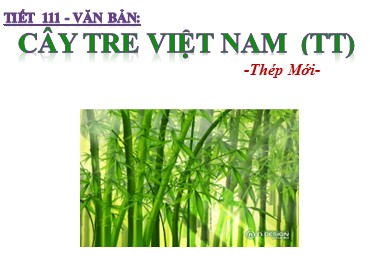 Bài giảng Ngữ văn 6 - Tiết 111: Văn bản: Cây tre Việt Nam (Tiếp theo) (Thép Mới)