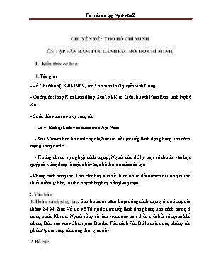 Giáo án Ngữ văn 8 - Chuyên đề: Thơ Hồ Chí Minh