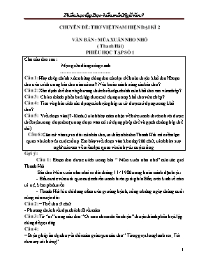 Giáo án Ngữ văn 9 - Chuyên đề: Thơ Việt Nam hiện đại kì 2
