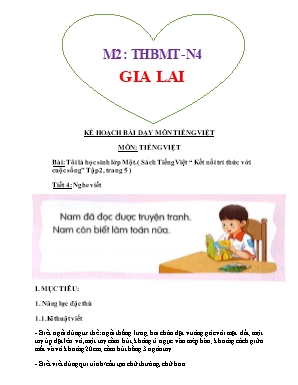 Kế hoạch bài dạy môn Tiếng Việt 1 (Kết nối tri thức với cuộc sống) - Bài: Tôi là học sinh lớp Một