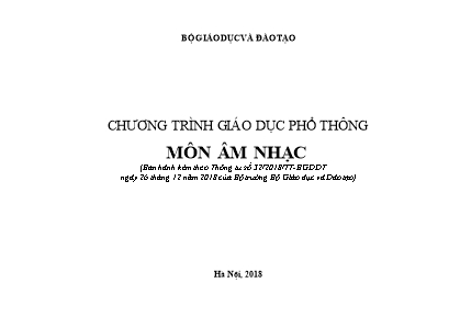 Chương trình giáo dục phổ thông môn Âm nhạc