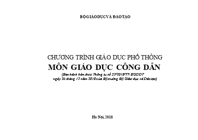 Chương trình giáo dục phổ thông môn Giáo dục công dân