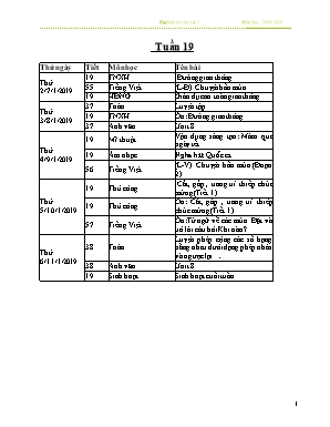 Giáo án các môn Lớp 2 - Tuần 19