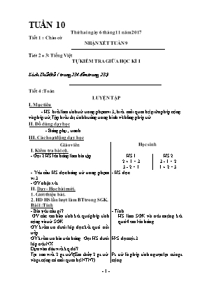 Giáo án Lớp 1 - Tuần 10