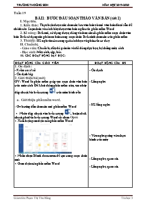 Giáo án Tin học Lớp 3 - Tuần 19-29 - Phạm Thị Thu Hằng