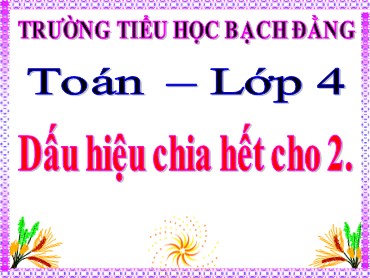 Bài giảng Toán Lớp 4 - Dấu hiệu chia hết cho 2