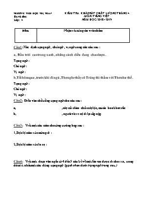 Đề kiểm tra khảo sát chất lượng tháng 4 môn Tiếng Việt Lớp 4 (Có đáp án)