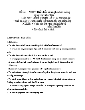 Giáo án biểu diễn Chồi - Chủ đề: Mừng sinh nhật Bác