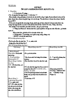 Giáo án các môn Lớp 4 - Tuần 18 - Bản 3 cột chuẩn kiến thức