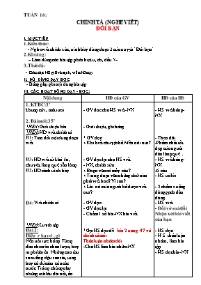 Giáo án Chính tả Lớp 3 - Tuần 16-35