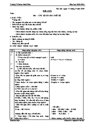 Giáo án điện tử Khối 4 - Tuần 2 - Bản 3 cột chuẩn kiến thức