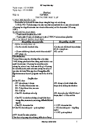 Giáo án điện tử Khối 4 - Tuần 7 - Bản 2 cột chuẩn kiến thức