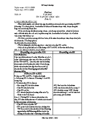 Giáo án điện tử Lớp 4 - Tuần 10 - Bản 2 cột chuẩn kiến thức