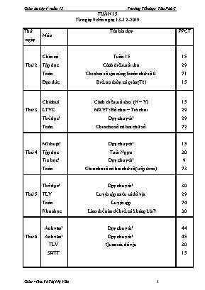 Giáo án điện tử Lớp 4 - Tuần 15 - Bản 3 cột chuẩn kiến thức