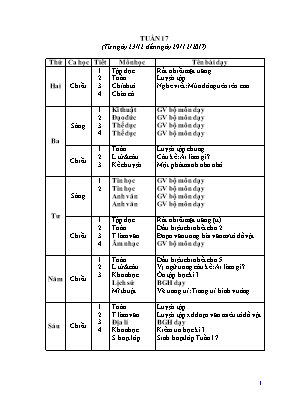 Giáo án điện tử Lớp 4 - Tuần 17+18 - Bản 2 cột chuẩn kiến thức