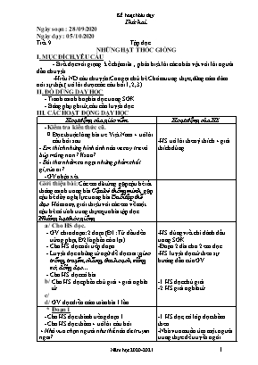 Giáo án điện tử Lớp 4 - Tuần 5 - Bản 2 cột chuẩn kiến thức